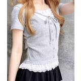 レースレイヤード風リボン付きリブTOPs | INGNI  | 詳細画像18 