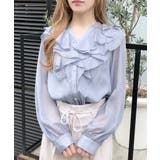 装飾釦ラメシアーフリルブラウス | INGNI  | 詳細画像9 