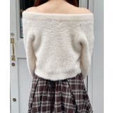 7Gオフショルレザー貼付ロゴシャギーニット | INGNI  | 詳細画像4 