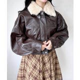 ファーティペット付フェイクレザーショートブルゾン | INGNI | 詳細画像1