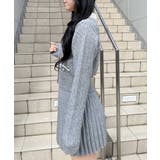 7Gフェザー衿ケーブルニットカーディガン+ニットスカート/セット | INGNI  | 詳細画像15 