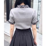 12G チェック衿デコルテオープン半袖ニット | INGNI  | 詳細画像12 