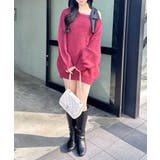 7Gワンショル肩リボンシャギーチュニックニット | INGNI  | 詳細画像28 