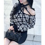 12Gクロスチョーカーチェック柄長袖ニット | INGNI  | 詳細画像1 