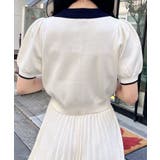 12G配色胸刺繍衿付ニットカーデ+ニットミニスカート/セット | INGNI  | 詳細画像14 