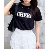 ラインストーン飛ばしラバー貼付T | INGNI  | 詳細画像10 