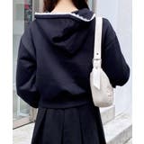 レース付胸ロゴ裏毛ショートZIPパーカー | INGNI  | 詳細画像27 