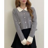 12Gフェザー衿配色ニットカーディガン | INGNI  | 詳細画像20 