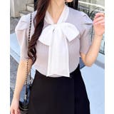 グレー | 【WEB限定】シアーボウタイ半袖ニット | INGNI 