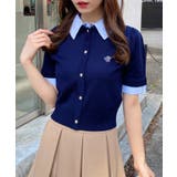 12G Wカラー配色半袖ポロニット | INGNI  | 詳細画像9 