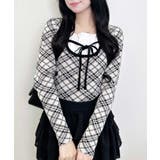 12Gフロントフリルドッキングチェック柄ニット | INGNI  | 詳細画像1 