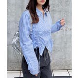 フロントジップストライプドロストギャザークロップドシャツ | INGNI | 詳細画像12