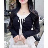 クロ | レースレイヤードカーデTOPs | INGNI 