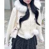 7Gポンポン付ファーケーブルニットパーカー | INGNI  | 詳細画像9 