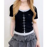 キャミレイヤード風リブレースアップTOPs | INGNI  | 詳細画像2 