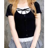 レースレイヤード風リボン付きリブTOPs | INGNI  | 詳細画像36 