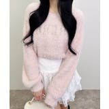 ピンク | 7Gパールビジューロゴフェザーニット | INGNI 