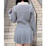7Gフェザー衿ケーブルニットカーディガン+ニットスカート/セット | INGNI  | 詳細画像16 