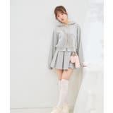 レース付胸ロゴ裏毛ショートZIPパーカー | INGNI  | 詳細画像1 