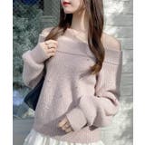 7Gもちもちラメ畦パールビジュ付オフショルニット | INGNI  | 詳細画像3 