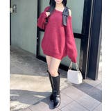 7Gワンショル肩リボンシャギーチュニックニット | INGNI  | 詳細画像27 