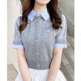 12G Wカラー配色半袖ポロニット | INGNI  | 詳細画像1 