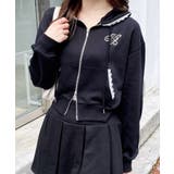 レース付胸ロゴ裏毛ショートZIPパーカー | INGNI  | 詳細画像24 