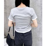 ヘンリーネック胸プレート付レイヤードリブトップス | INGNI | 詳細画像7
