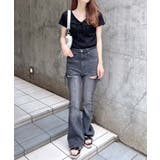 衿レース付フロントギャザーリボンリブトップス | INGNI  | 詳細画像14 