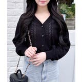 リボン柄パターンメッシュニットカーディガン | INGNI | 詳細画像6