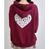 ボルドー | バック貼付ハートロゴ裏毛チュニックパーカー | INGNI 