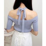 バックリボンホルターネック半袖ニット | INGNI | 詳細画像12