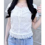 レースレイヤード風リボン付きリブTOPs | INGNI  | 詳細画像8 