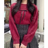 ボルドー | 12Gフェザーリブ デコルテオープンリボンニット | INGNI 