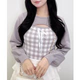 12Gギンガムチェック柄デコルテオープンニット | INGNI  | 詳細画像13 