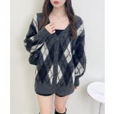 7Gアーガイル柄JQロングニットカーディガン | INGNI  | 詳細画像15 