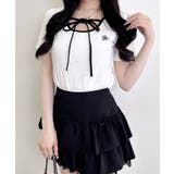配色パイピングリボンラインストーン飛ばしリブTOPs | INGNI  | 詳細画像2 