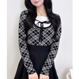 12Gフロントフリルドッキングチェック柄ニット | INGNI  | 詳細画像12 