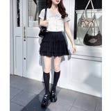 衿レース付フロントギャザーリボンリブTOPs | INGNI  | 詳細画像13 