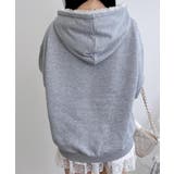 レース付ダブルジップ裏毛チュニックパーカー | INGNI | 詳細画像4