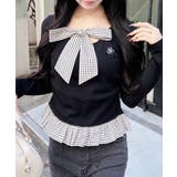 チェックリボンレイヤードTOPs | INGNI  | 詳細画像1 