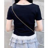 リボン付レース出しラインストーンロゴTOPs | INGNI  | 詳細画像5 