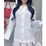 グレージュ/オフホワイト | 5Gラメツイードニットカーディガン | INGNI 