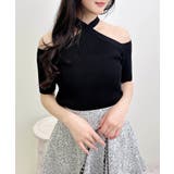 クロ | バックリボンホルターネック半袖ニット | INGNI