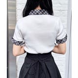 12G チェック衿デコルテオープン半袖ニット | INGNI  | 詳細画像5 