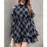 コン/チェック | 2Wayリボン肩あきフリルミニワンピ | INGNI