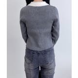 12Gリブ フェザー衿ダブルジップニットカーディガン | INGNI | 詳細画像3