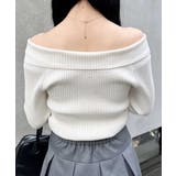 12G衿付オフショルフロントZIPニットカーディガン | INGNI  | 詳細画像5 