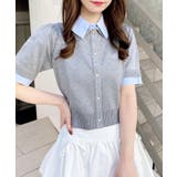 12G Wカラー配色半袖ポロニット | INGNI  | 詳細画像3 