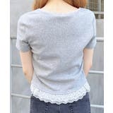 リボン付レース出しラインストーンロゴTOPs | INGNI  | 詳細画像20 